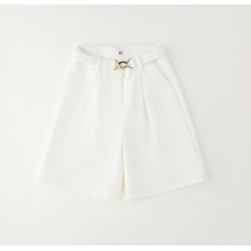 WHITE FORMAL SHORTS WITH BELT FOR GIRLS IDO
