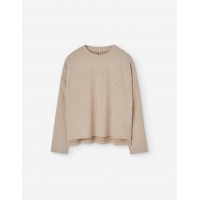 RIB BEIGE T-SHIRT FOR GIRLS LOSAN