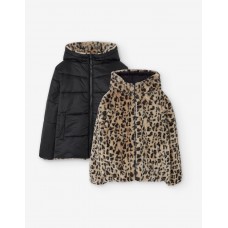 PUFFER FUR ANIMAL PRINT 