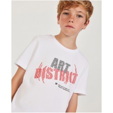 Boys knit T-shirt with a front print art 