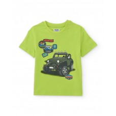 Boys knit T-shirt with adventurous print 