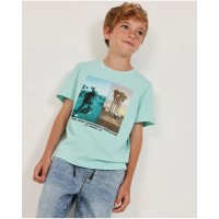 Boys knit T-shirt with urban design Boys knit T-shirt with urban design