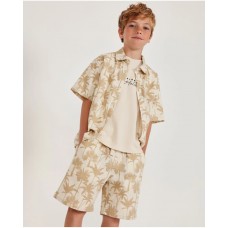 Boys woven bermuda shorts with palm tree print 