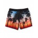 Boys woven swim shorts with contrast palm trees 