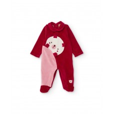 Baby knit romper with teddy bear embroidery Baby knit romper with teddy bear embroidery