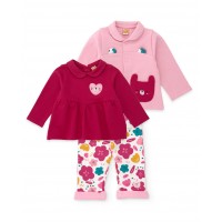 Three-piece baby plush set with embroidered details Three-piece baby plush set with embroidered details