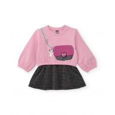 Girls fleece dress with handbag design and warm feel