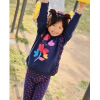 Girls fleece set with heart-print sweatshirt and leggings Girls fleece set with heart-print sweatshirt and leggings