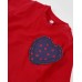 Knitted girls long-sleeve T-shirt with heart patch Knitted girls long-sleeve T-shirt with heart patch
