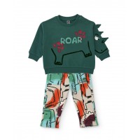 Boys plush set with rhinoceros sweatshirt and printed trousers Boys plush set with rhinoceros sweatshirt and printed trousers