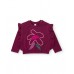 Girls knit shirt with ruffles on the sleeves and floral design Girls knit shirt with ruffles on the sleeves and floral design
