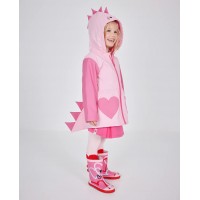 Girls raincoat with a dinosaur design and hood Girls raincoat with a dinosaur design and hood