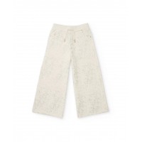 Girls plush trousers with a loose fit and subtle print Girls plush trousers with a loose fit and subtle print