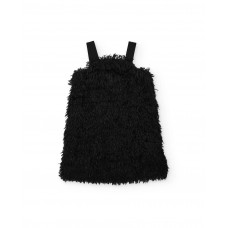 Girls dress with a feather-textured fabric and straps Girls dress with a feather-textured fabric and straps
