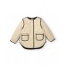 Girls padded coat in plain fabric with buttons Girls padded coat in plain fabric with buttons
