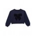 Girls fleece sweatshirt with a decorative bow and ribbed cuffs Girls fleece sweatshirt with a decorative bow and ribbed cuffs
