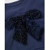 Girls fleece sweatshirt with a decorative bow and ribbed cuffs Girls fleece sweatshirt with a decorative bow and ribbed cuffs