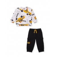 Boys fleece set with a taxi sweatshirt and matching trousers