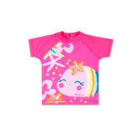 Seashell girl fuchsia swim shirt 