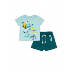 Green knitted set for boy Treasure Island 2-piece knitted set for a boy