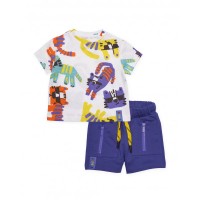 Boys knit set with animal print 
