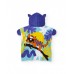 Boys multicolor knitted poncho towel with hood 