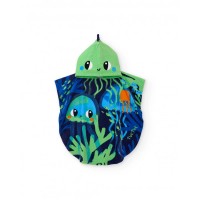 Boys knitted poncho towel with embroidered details Boys knitted poncho towel with embroidered details