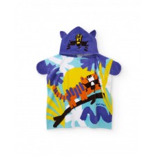 Boys multicolor knitted poncho towel with hood Boys multicolor knitted poncho towel with hood