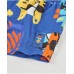 Boys swim shorts in plain weave fabric with an abstract style 