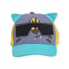 Boys woven cap with raised glasses detail 