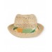 Boys woven hat with ribbon and side knot 
