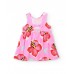 Girls knit dress with large floral print 