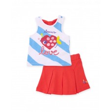 Girls knit set with front pleats 