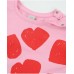 Girls knit T-shirt with heart print 