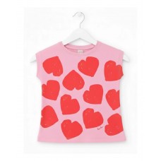 Girls knit T-shirt with heart print 