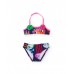 Girls knitted bikini with applied flowers 