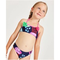 Girls knitted bikini with applied flowers Girls knitted bikini with applied flowers
