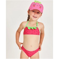 Girls knitted bikini with raised little leaves 
