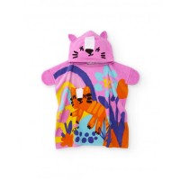 Girls knitted poncho towel with animal design Girls knitted poncho towel with animal design