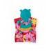 Girls floral knitted poncho towel with hood 