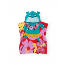 Girls floral knitted poncho towel with hood Girls floral knitted poncho towel with hood