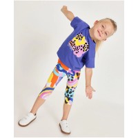 Girls knitted set with abstract print 