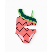 Girls knitted swimsuit with asymmetrical ruffle Girls knitted swimsuit with asymmetrical ruffle
