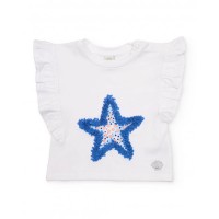 Girls knitted T-shirt with textured star Girls knitted T-shirt with textured star