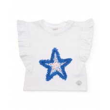 Girls knitted T-shirt with textured star 