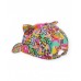 Girls woven cap with fabric little ears 