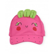 Girls woven cap with raised little leaves 