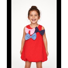 Girls woven dress with balloon design 