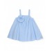 Girls woven dress with flower embellishment 