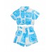 Girls woven set with tropical design 